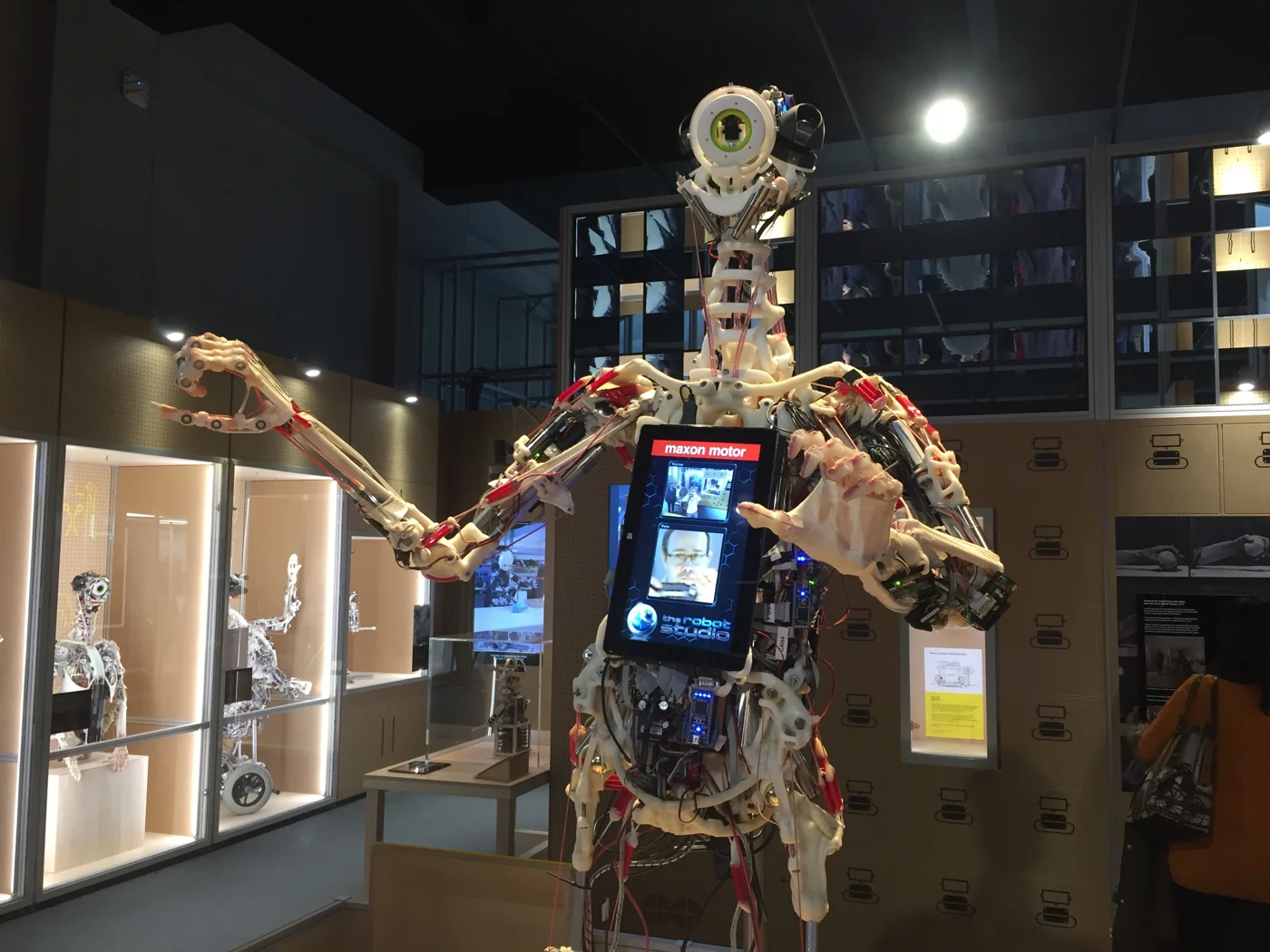 Robot holding a camera at the Robots exhibition in the Science Museum in London