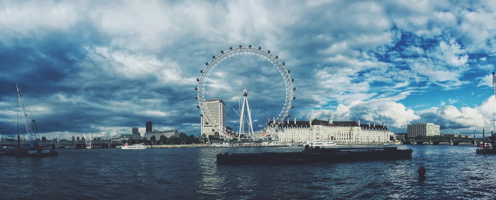 A panorama of London and the London Eye