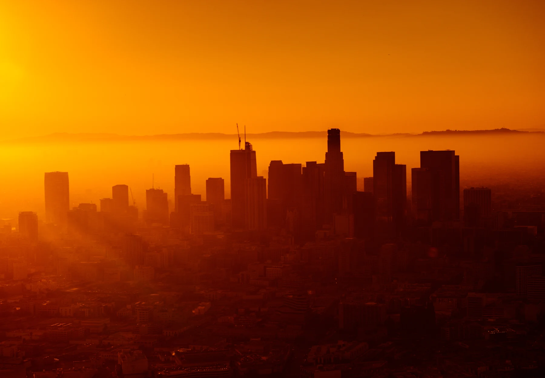 The downtown Los Angeles skyline