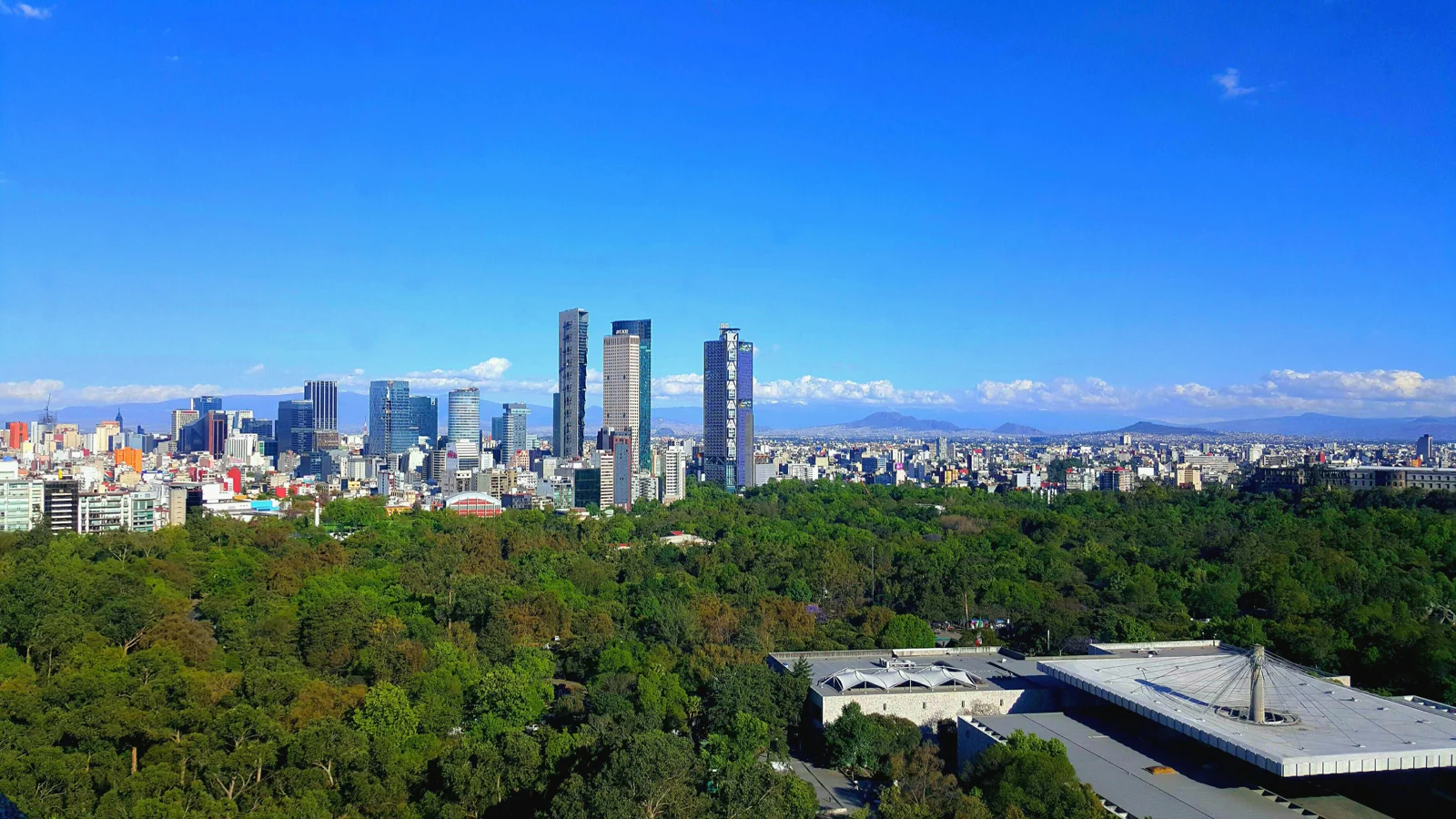Reforma skyline and Chapultepec in Mexico City