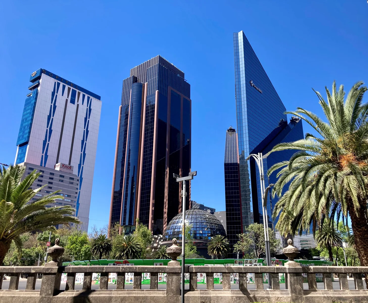 Contemporary skyscrapers in Mexico City