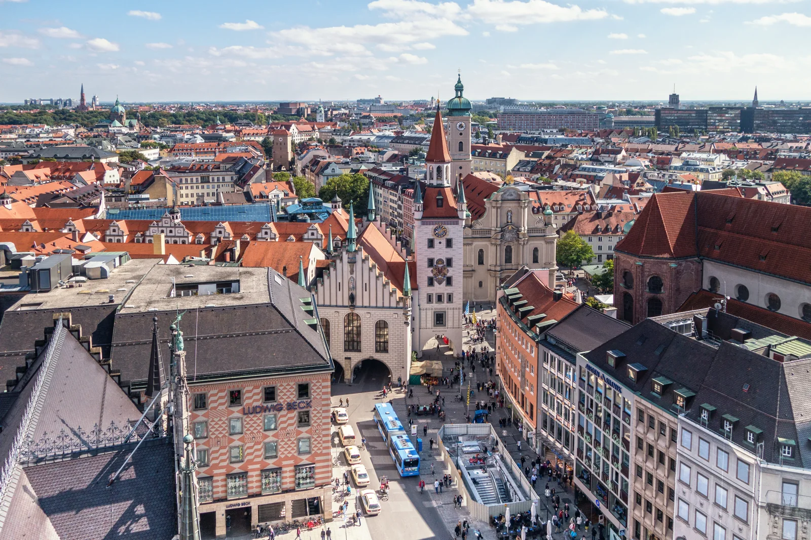 Munich’s Marienplatz and historic city center